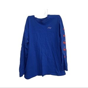 Obey blue long sleeve cherry design shirt
